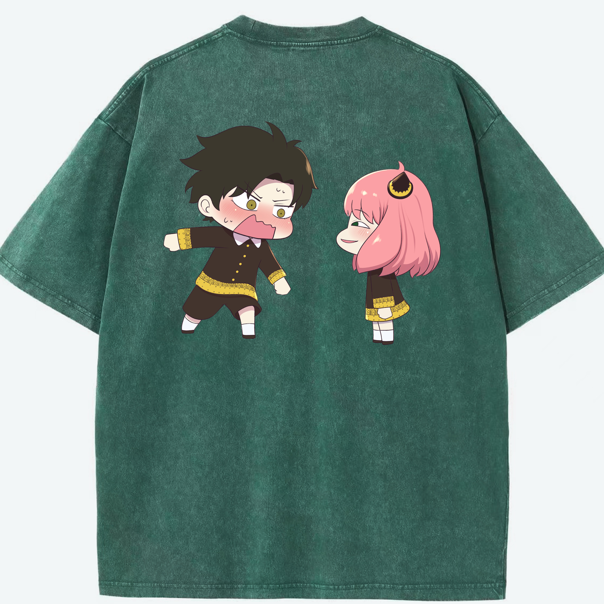 （画像用） SPY×FAMILY间谍家家酒 綿100% ヴィンテージ風 半袖Tシャツ（背面プリント）
